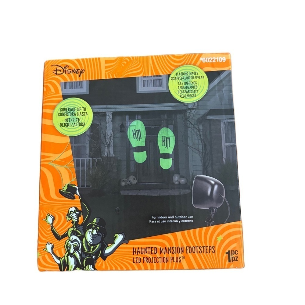 Disney Haunted Mansion LED Light Show Green Footsteps Projector Halloween NEW